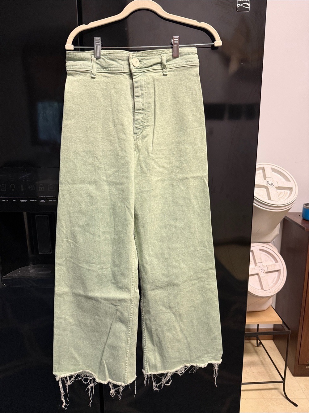 ZARA Light Green Wide-Leg Women’s Jeans